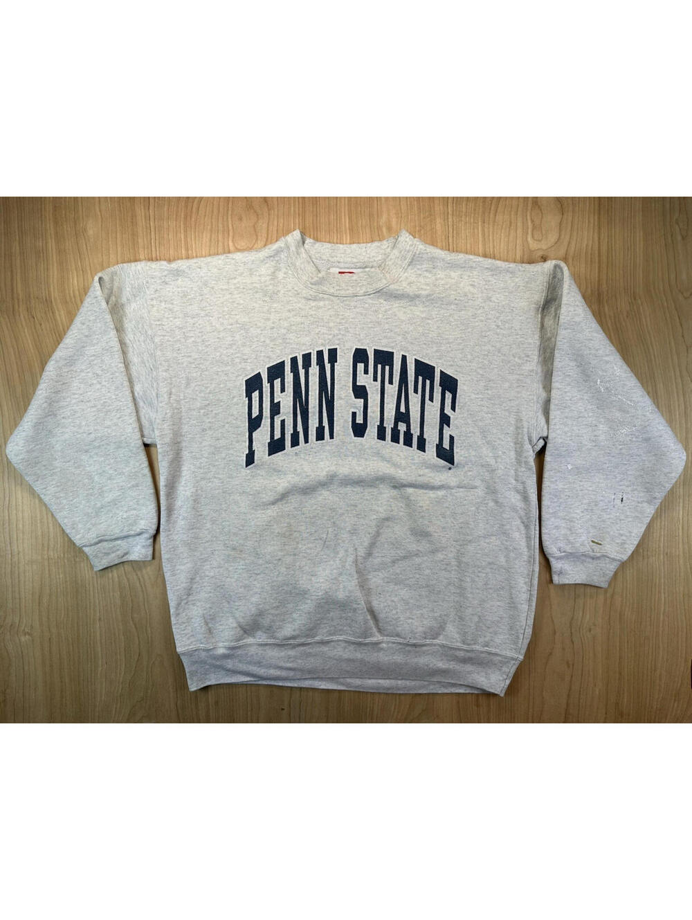 vintage 80's PENN STATE sweatshirt L double sided print DODGER tag PAINT SPLAT